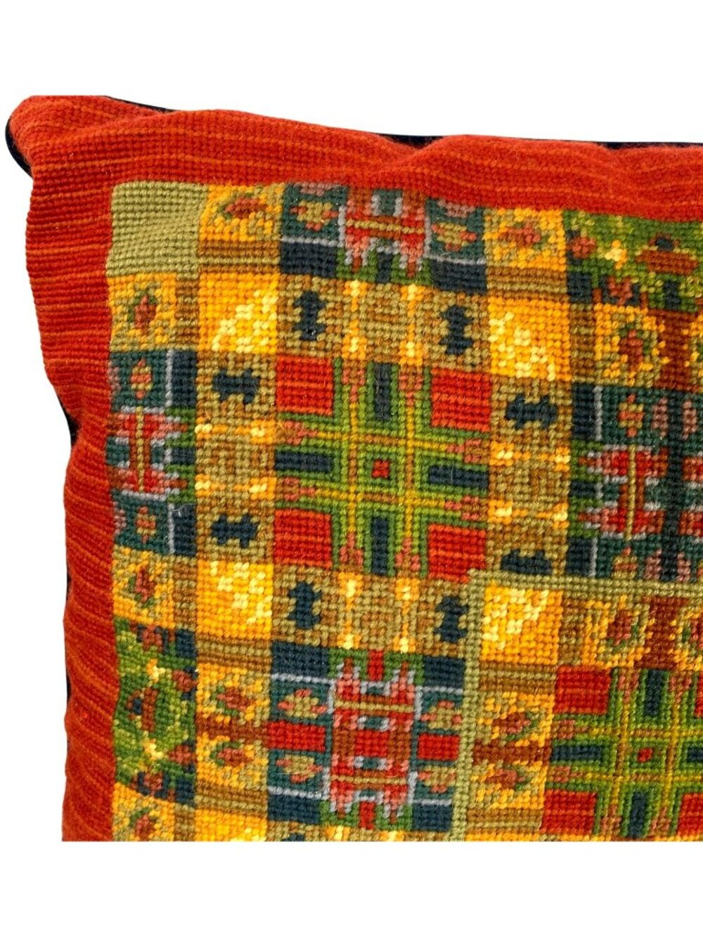 Needlepoint Pillow Michaelian Home Wool Abstract Native American South West RARE - Picture 4 of 8